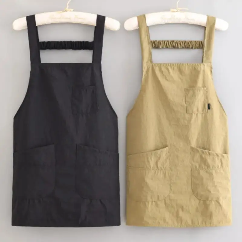 Wasserdichte Küchenschürze mit mehreren Taschen und Riemen, perfekt zum Kochen zu Hause, Backen oder für die Arbeit in einem Café. – Detail 1