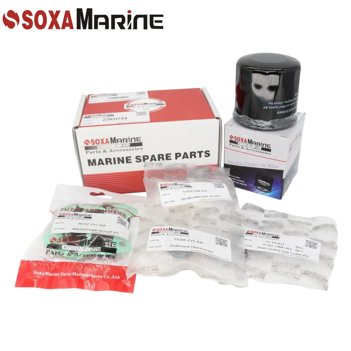 

Maintenance Kit For Honda 25 30 HP BF25D BF30D Marine Outboard Water Pump Repair with Thermostat Fuel Filter Oil Filter Gasket