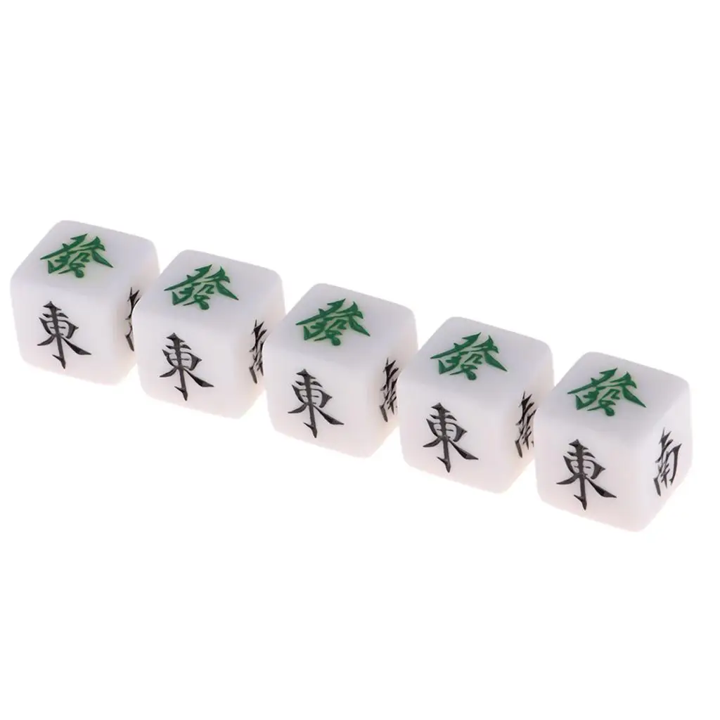 Dados de Mahjong de 5 uds., dados de dirección del viento del Sur, Oeste del Norte, juego de Casino familiar