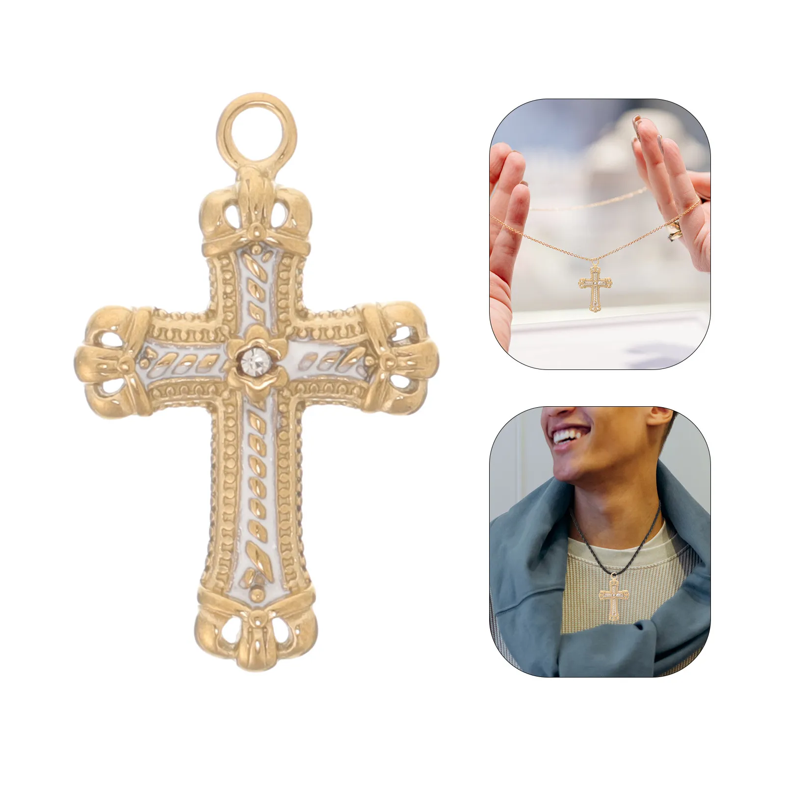 

Vintage Alloy Cross Pendant Charm Multi-Use Jewelry Decor Crafts for Necklace Earring Making Crosses for Jewelry Making