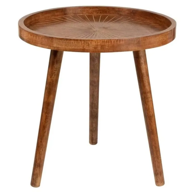 

Luxury handmade wooden side table for high-end home decor in brown finish
