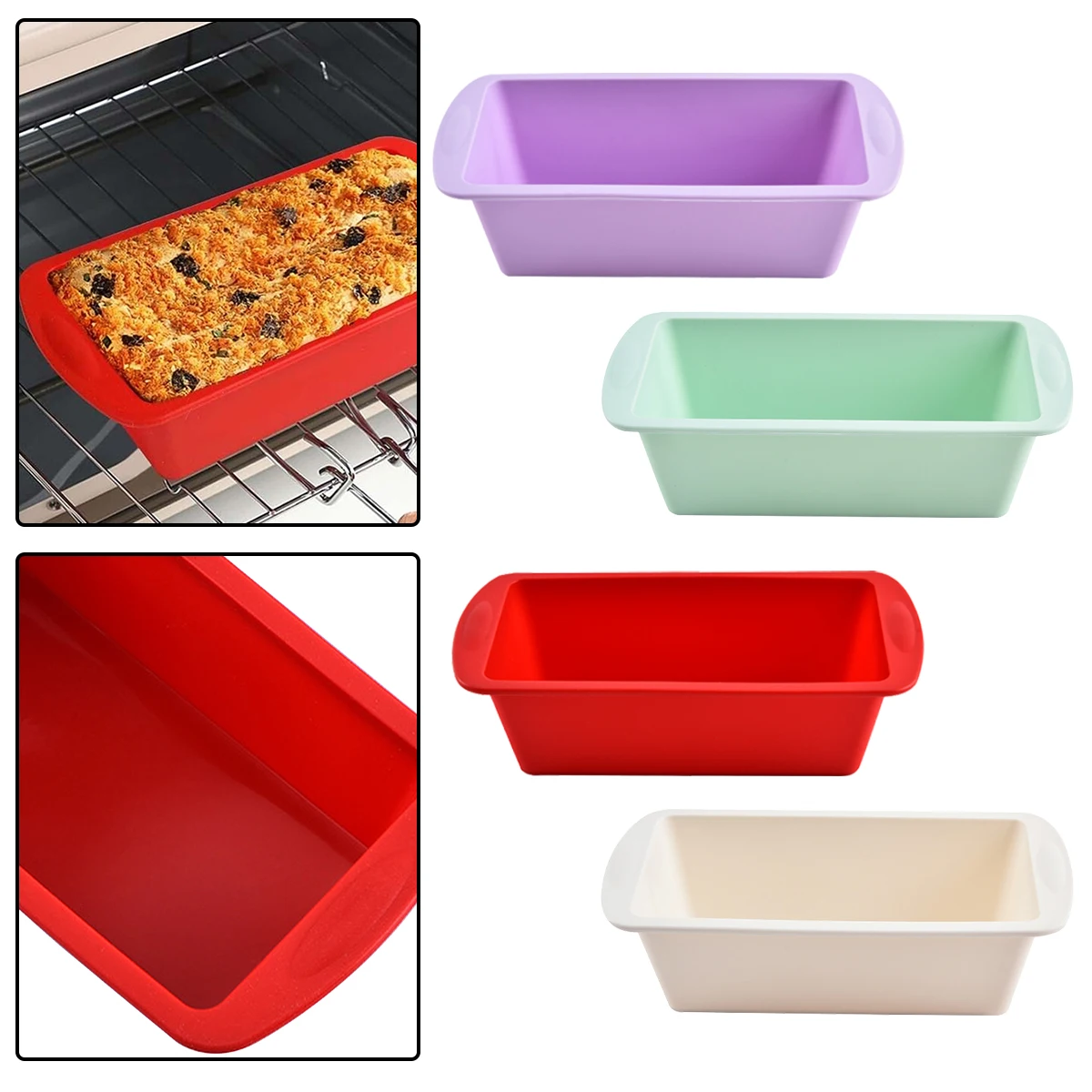 

4pc NEW Silicone Heart Shaped Cake Pans Nonstick Reusable Round Baking Tray Cake Pan Toast Mold Baking Tool for Pastry Dessert