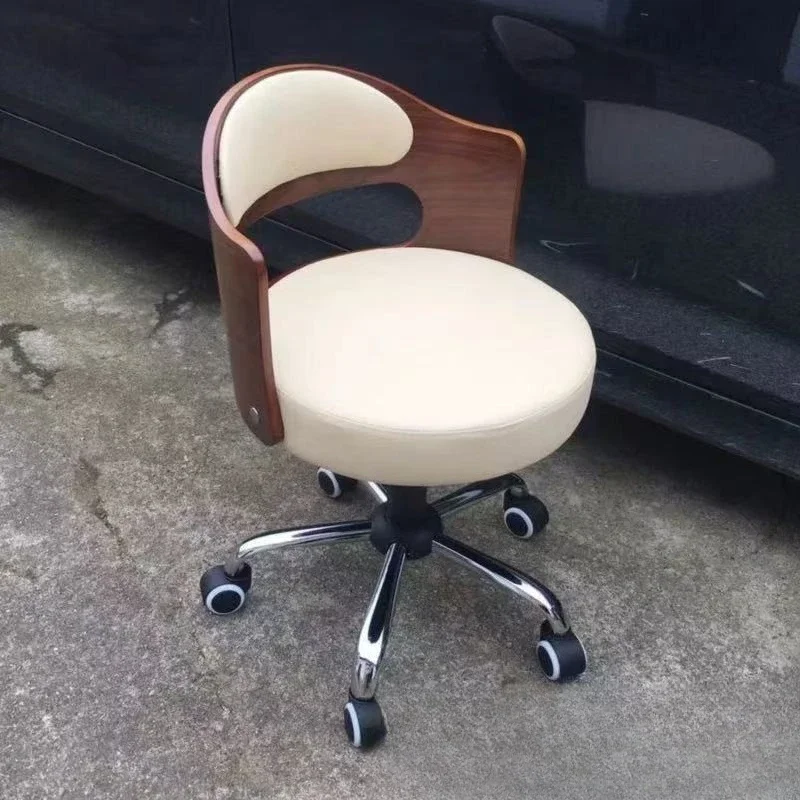 Bar Chair Modern Simple Nail Stool Household Solid Wood Bar Chair Universal Wheel Chair