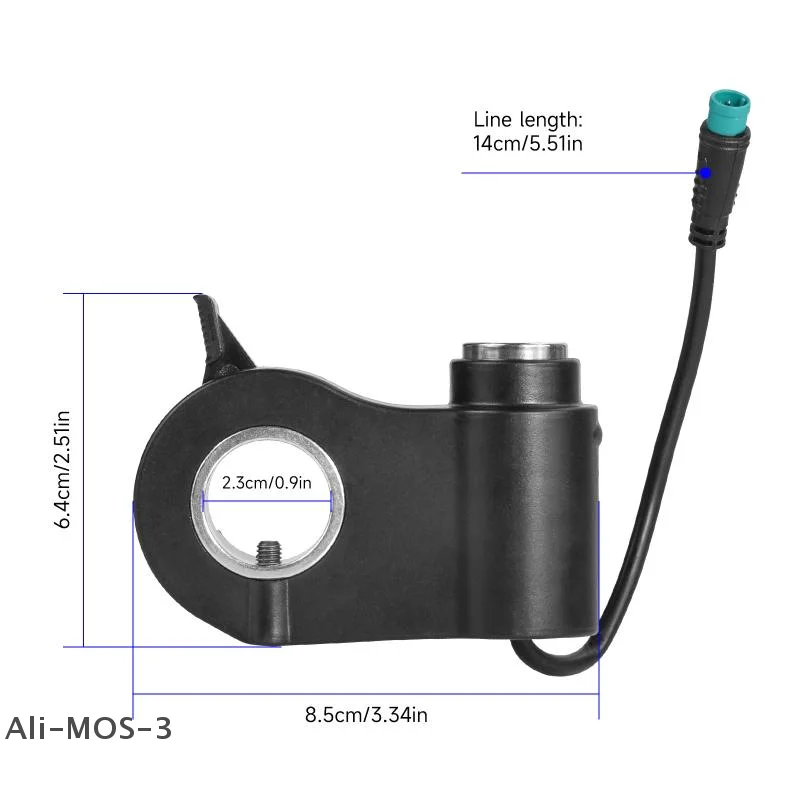 【S】1PC Electric Scooter Thumb Throttle with Key Lock, 5-Pin Speed Dial Control & Finger Trigger Accelerator