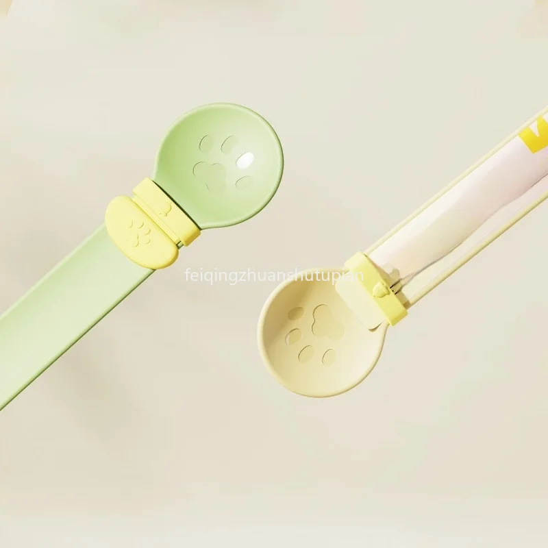 Mangeoire à bande pour chat pour animaux de compagnieArtefact cuillère à viande émaillée   Barre nutritionnelle à extrusion Cuillère spéciale pour collations liquides mangeoire pour chats