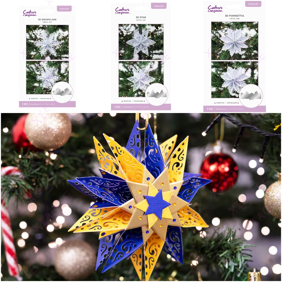 

Merry Christmas 3D Snowflake Metal Cutting Dies For DIY Scrapbooking Photo Cutting Die Paper Cards Embossing Decorative Craft
