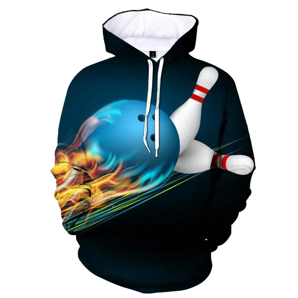 New Fashion Unisex Hoodies 3d Printed The Bowling Ball Casual Tops Hoodies for Men