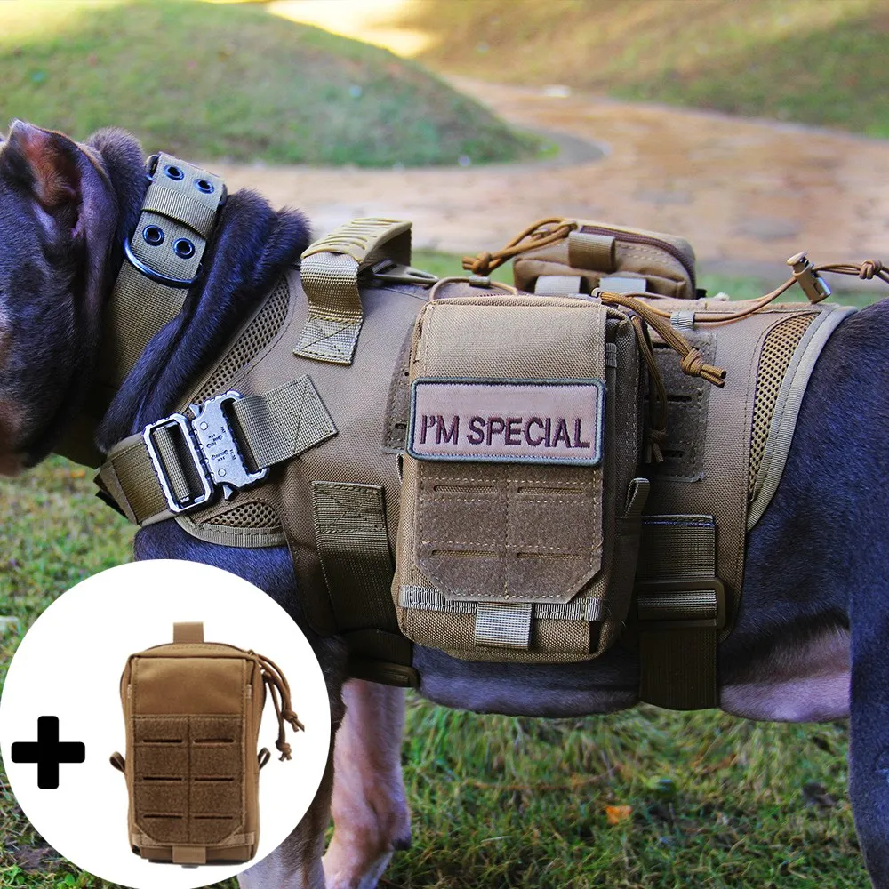 

Army Dog Tactical Vest 1000D Nylon Quick Unlock Military Dog Waistcoat Outdoor Hunting Training Tactics Equipment Pet Clothes