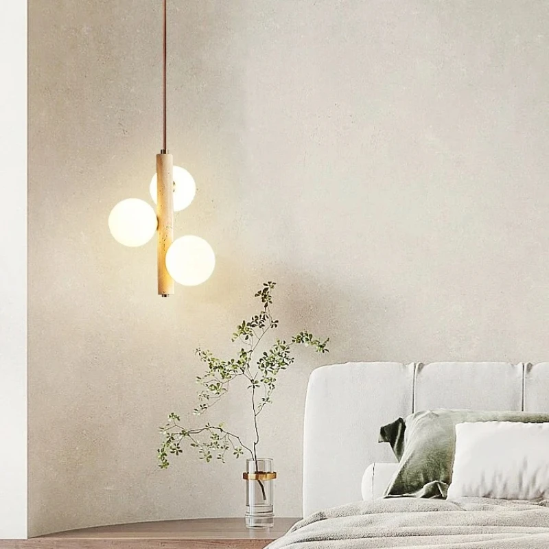 Creme Stil Led Anhänger Lampe Schlafzimmer Nacht Kronleuchter Blase Ball Magic Bean Perle Retro Restaurant Lange Leuchten