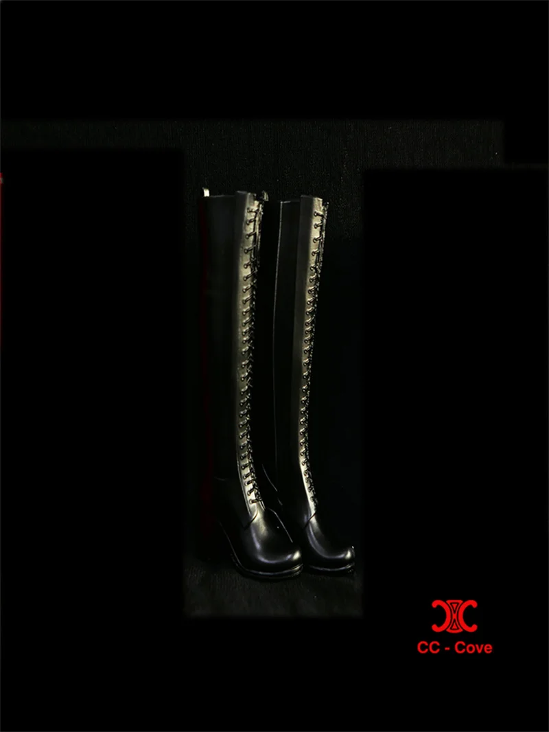Botas cortas a media pantorrilla para mujer, zapatos huecos de plástico, modelo de ropa apto para figura de acción de soldado femenino de 12 pulgadas, cuerpo de muñeca, juguete, 1/6
