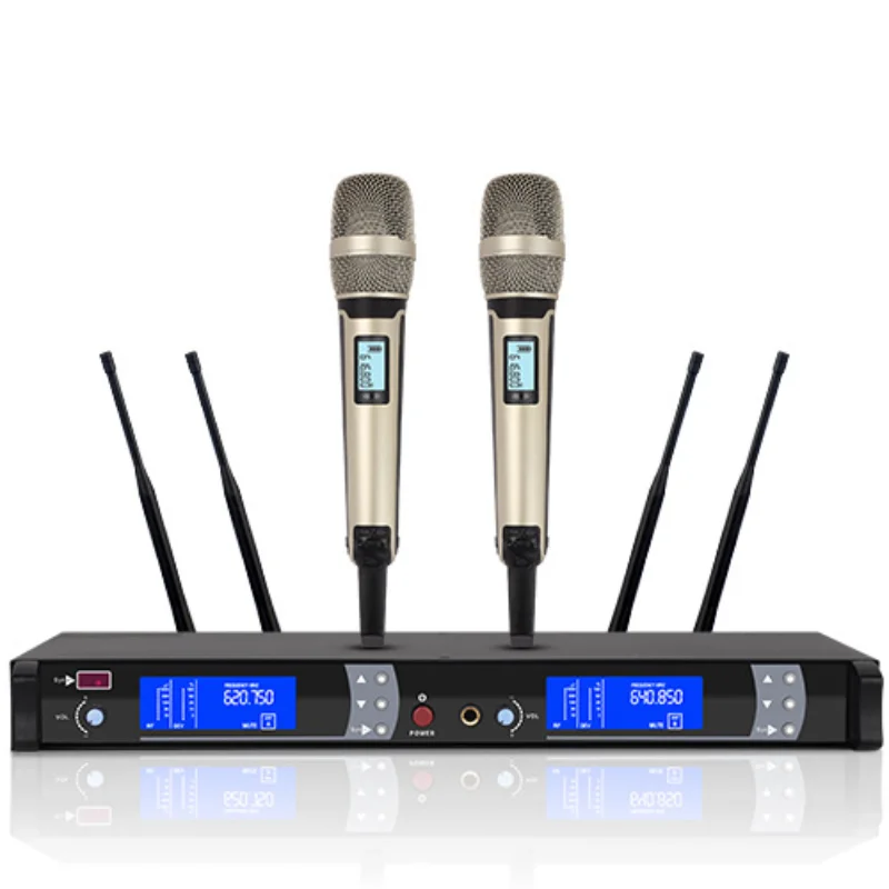 XTUGA Stage Performance karaoke True Diversity Dual Channel UHF SKM 9000 Wireless Microphone