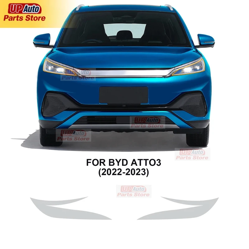 

2 Pcs Car Headlight Protective Film Transparent Black TPU Sticker for BYD ATTO 3 Plus EV 2022 2023 Headlight Rearview