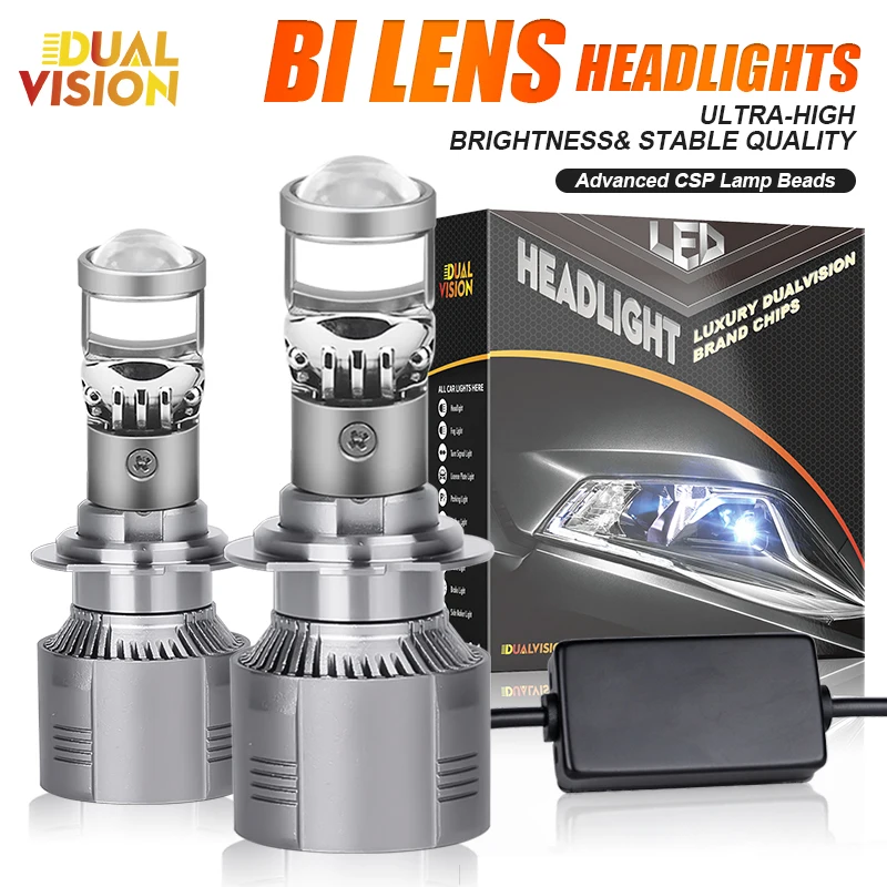 

2PCS H7 LED Headlight Projector Lens Bi-LED H4 High Low Beam 50000LM H11 H8 H9 9005 9006 HB3 HB4 Mini Auto LED Bulbs 6000K 12V