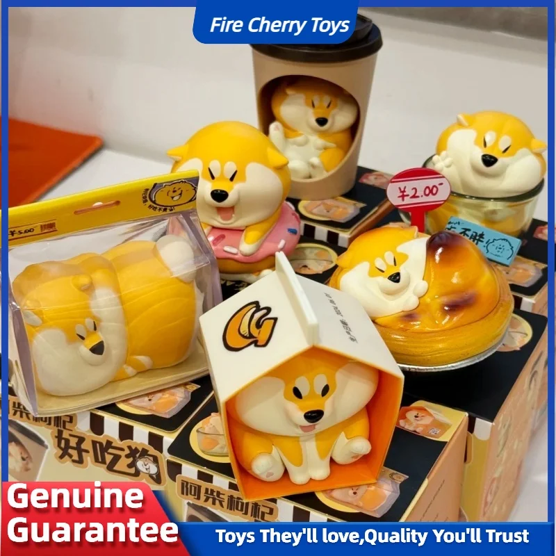 Originele Achai Shiba Inu Blind Box Figuur Cosplay Food Series Mystery Box Collection Model Doll Guess Bag Toy Fun Gift Verjaardag