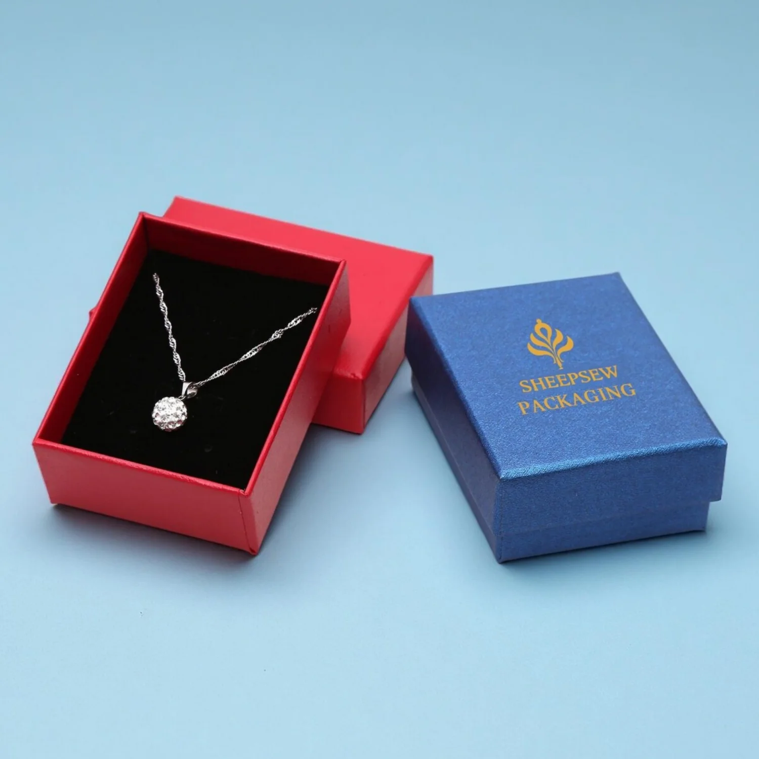 

20pcs Personalized Purple Jewelry Box with Microfiber Pouch: Logo Packaging Set