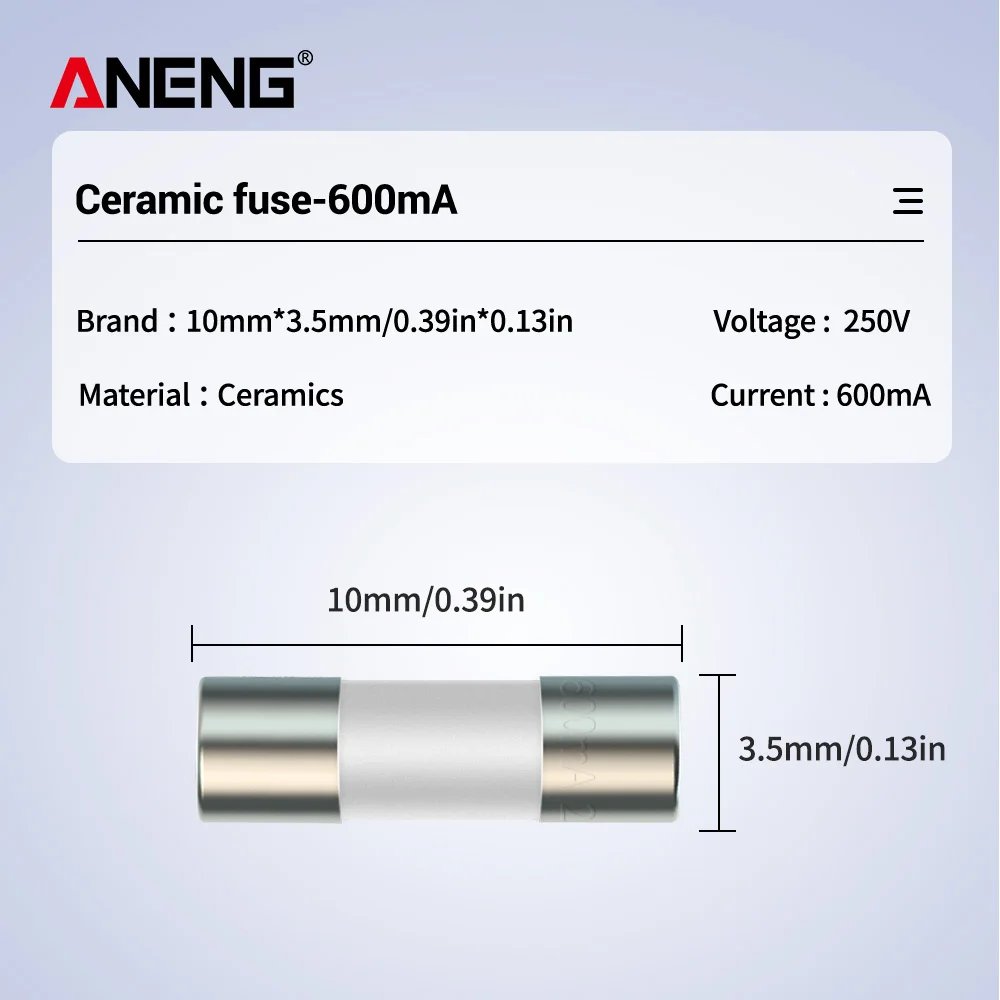 Ceramic Fuse For Multimeter Instrument 600mA 10A  ceramic British plug fuse