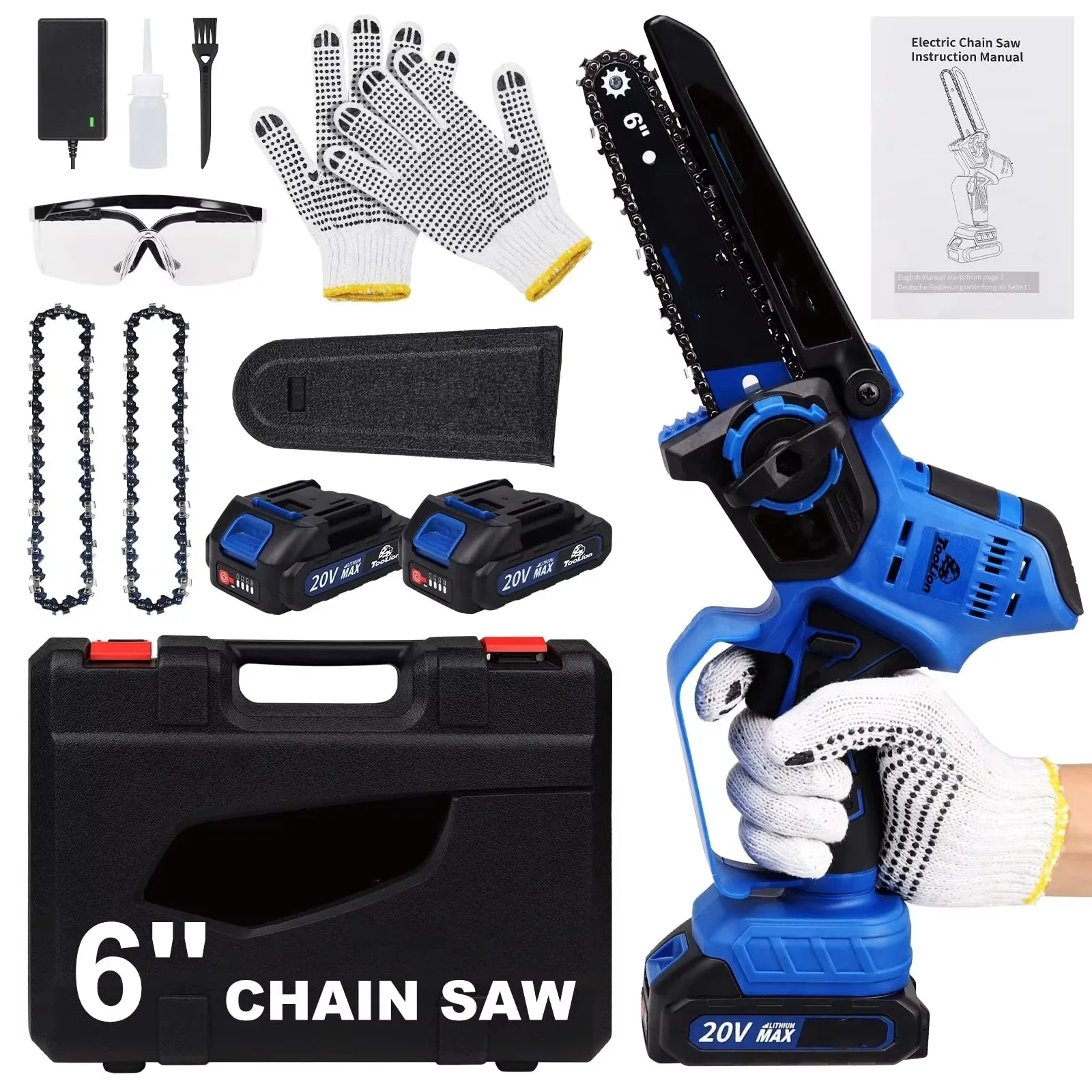 

New mini 6/8 inch brushless cordless pole chainsaw battery DIY OEM trimming tool