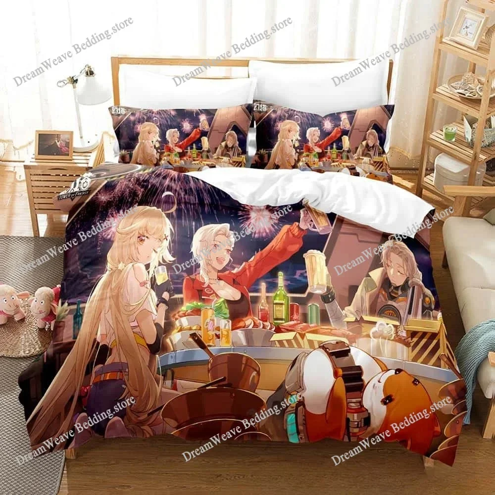 3D Printing Game Tower of Fantasy Anime Bedding Set Single Twin Full Queen King Size Bed Set Adult Kid Bedroom Duvetcover Sets51