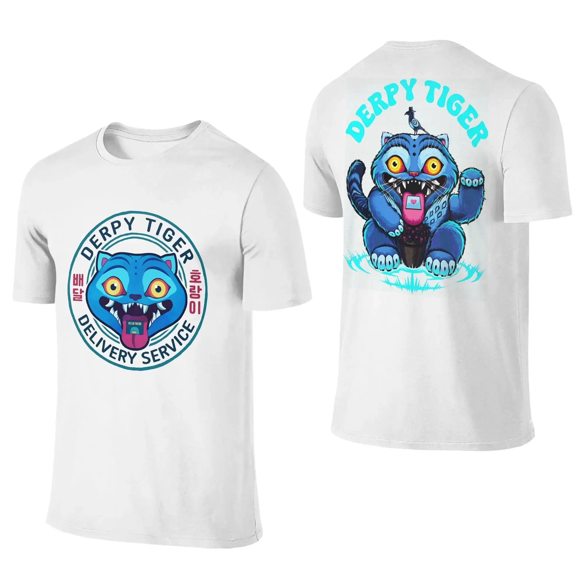 KPop شيطان الصيادين تي شيرت الكبار ديربي النمر الشارع الشهير طباعة تي شيرتات قطن الصيف س الرقبة Harajuku تيز مخصص بلوزات كبيرة الحجم #5