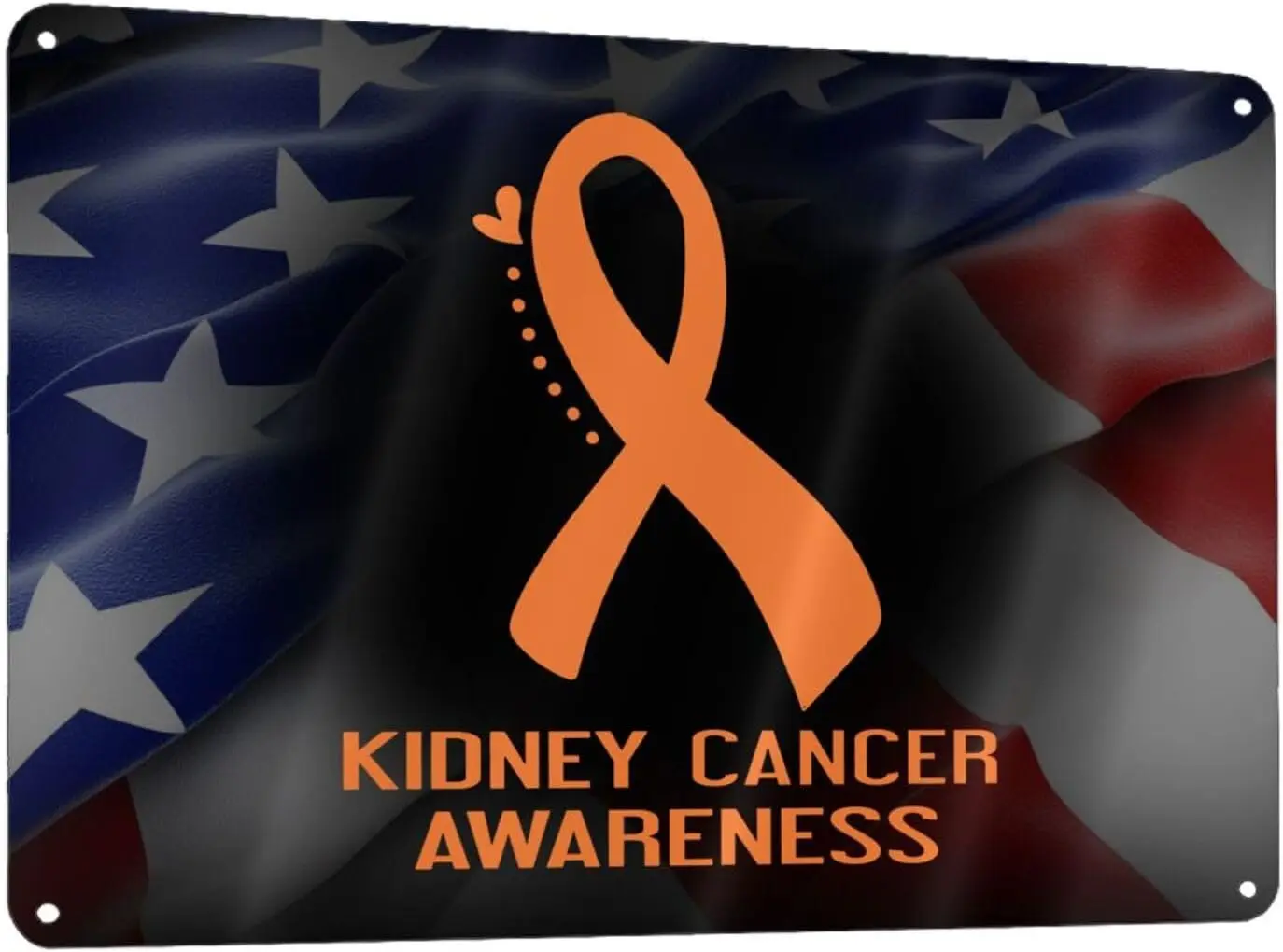 Kidney Cancer Awareness Metal Sign, 8x12 Inch Metal Wall Art Signs Cover Aluminum for Men/Women/Indoor/Outdoor