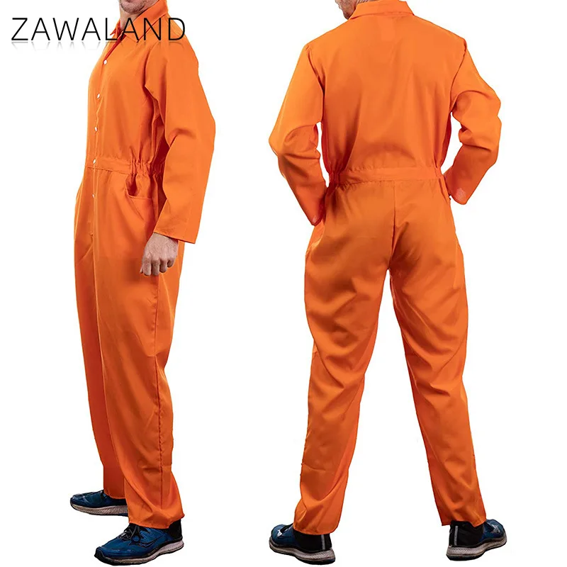 

Pure Color Cosplay Jumpsuit Unisex Work Coveralls Halloween Stage Performance Costume Carnival Party Long Sleeve Overall Outfits