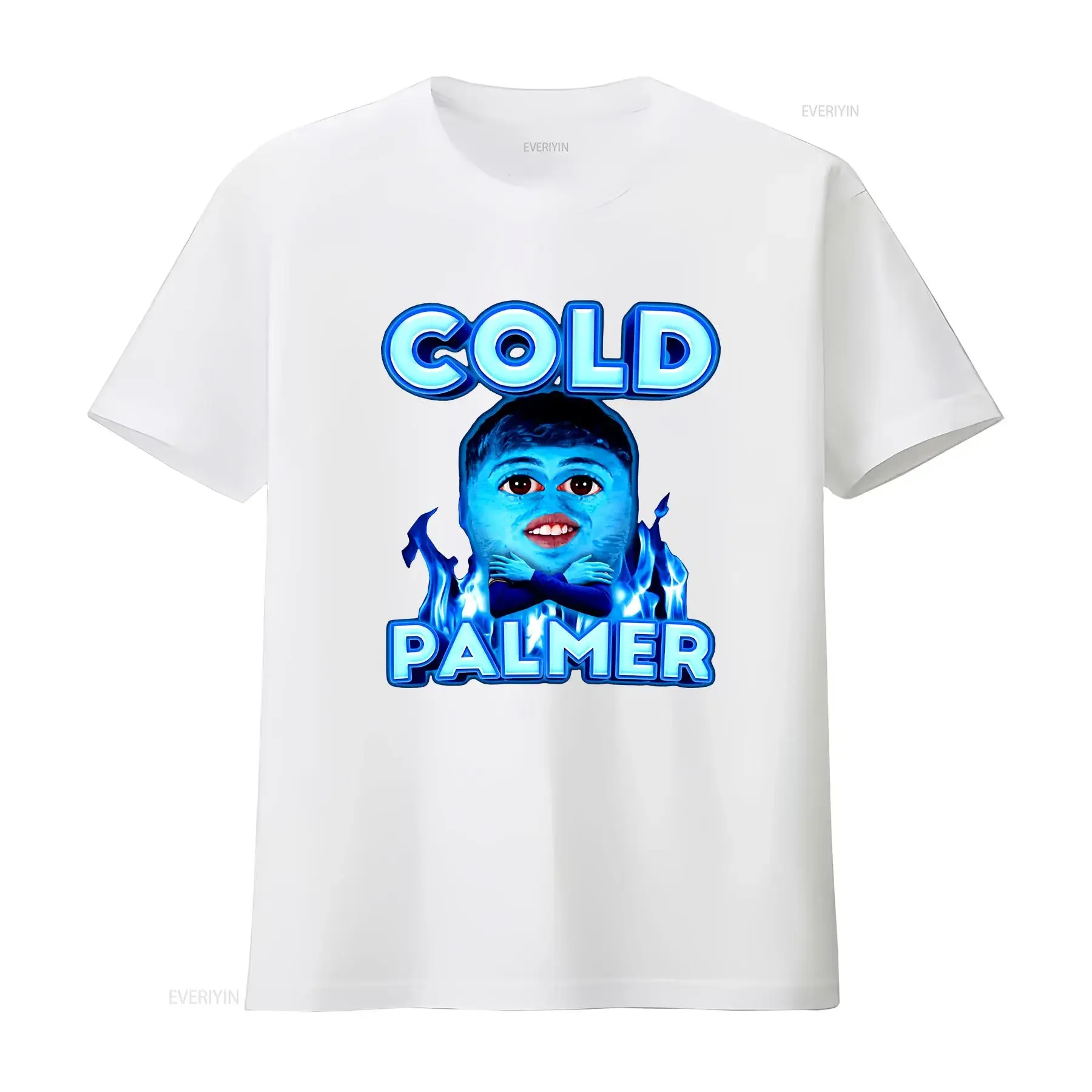 تي شيرت Cold Palmer Cole M قطن تي شيرت Fun Meme عتيق مغسول برسومات متعددة الاستخدامات كاجوال مريح وناعم للجنسين #4