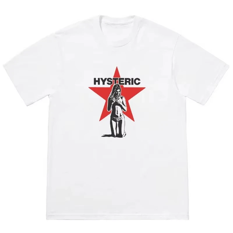 

High Quality Trend Short Sleeve Women's Clothing Hysteric Glamour American Retro Tee Street Culture Tide Brand T-shirt Niche