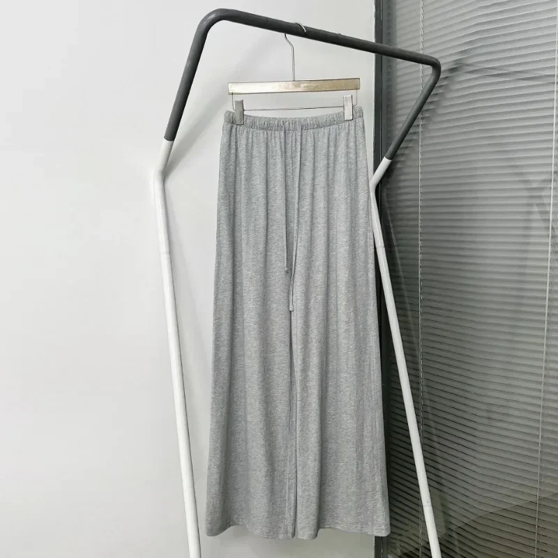 Herfst en winter Oversized silhouet achter middennaad T-shirtjurk Trekkoord Elastische taille Gebreide broek Katoenen sets voor dames