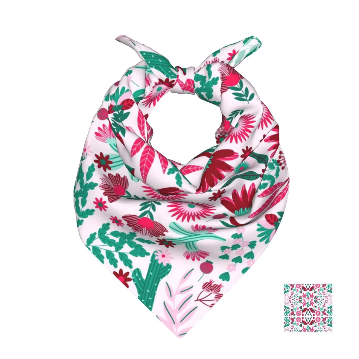 50cm*50cm Colourful Flowers Scarf Head Hair Shawl Women Designer Scarfs Square Headband