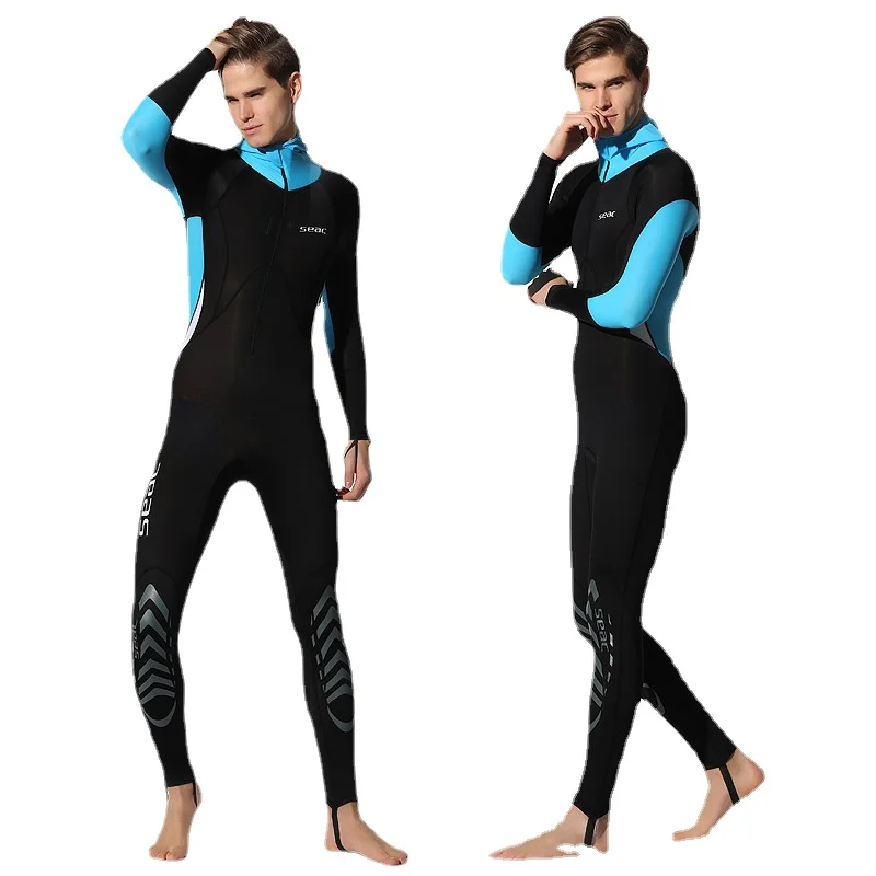 Hisea 0.5mm Men Lycra Scuba Dive Skins Snorkeling Water Sports Wet Jumpsuit Swimwear Wetsuit Rash Guards Swimwear One Piece