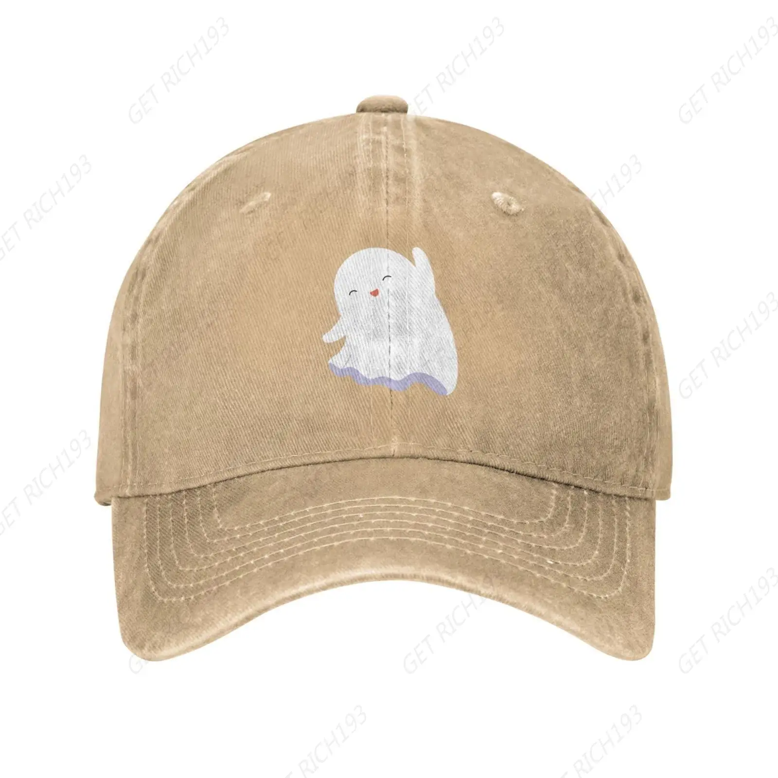 

Funny Ghost Cheer Natural Vintage Adjustable Washed Denim Cotton Low Profile Mens Dad Trucker Hat for Men Unisex Headwear