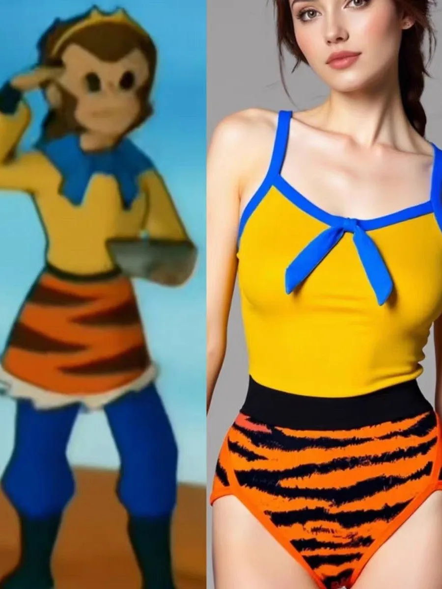 

Купальник Sun Wukong, Король обезьян, цельный купальник в одном стиле, персонализированный женский стиль в китайском стиле