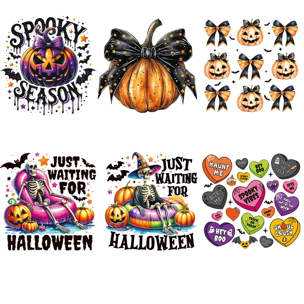 Хэллоуин Тыква любовь буква горячая передача горячая краска паста DIY аксессуары для одежды, текстильное украшение глажка паста Моющаяся