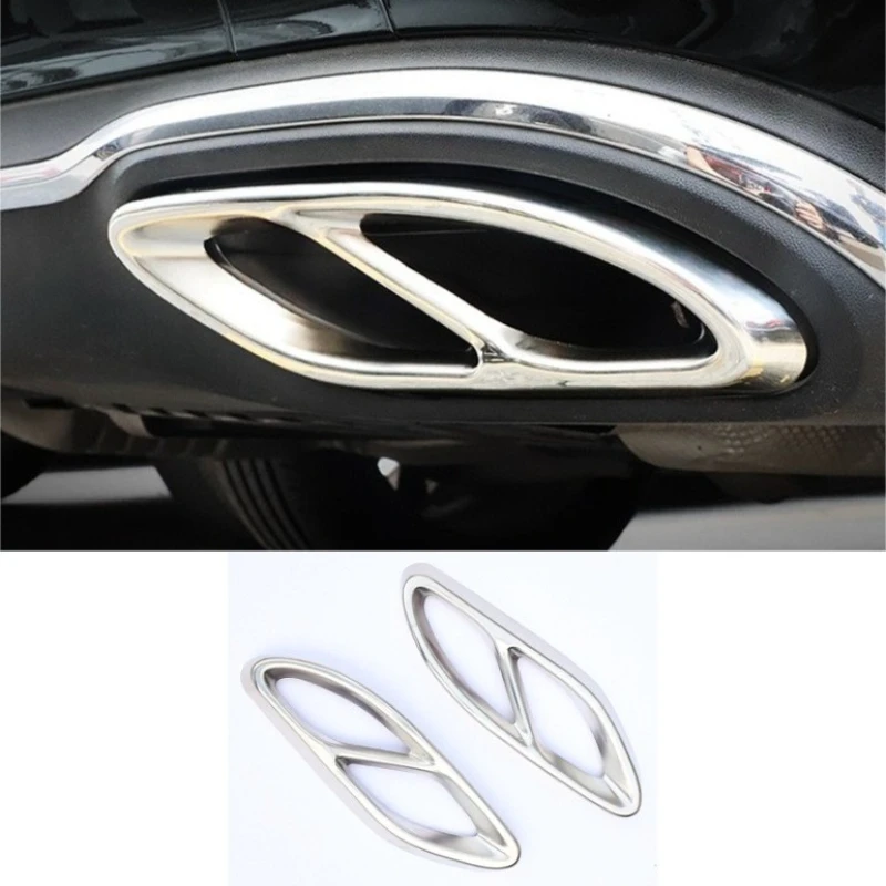 For Mercedes-Benz New E-Class GLA C200L GLC260 New A200L Exhaust Pipe Trim Frame 4-Outlet Tail Throat Cover Auto Mod Accessories