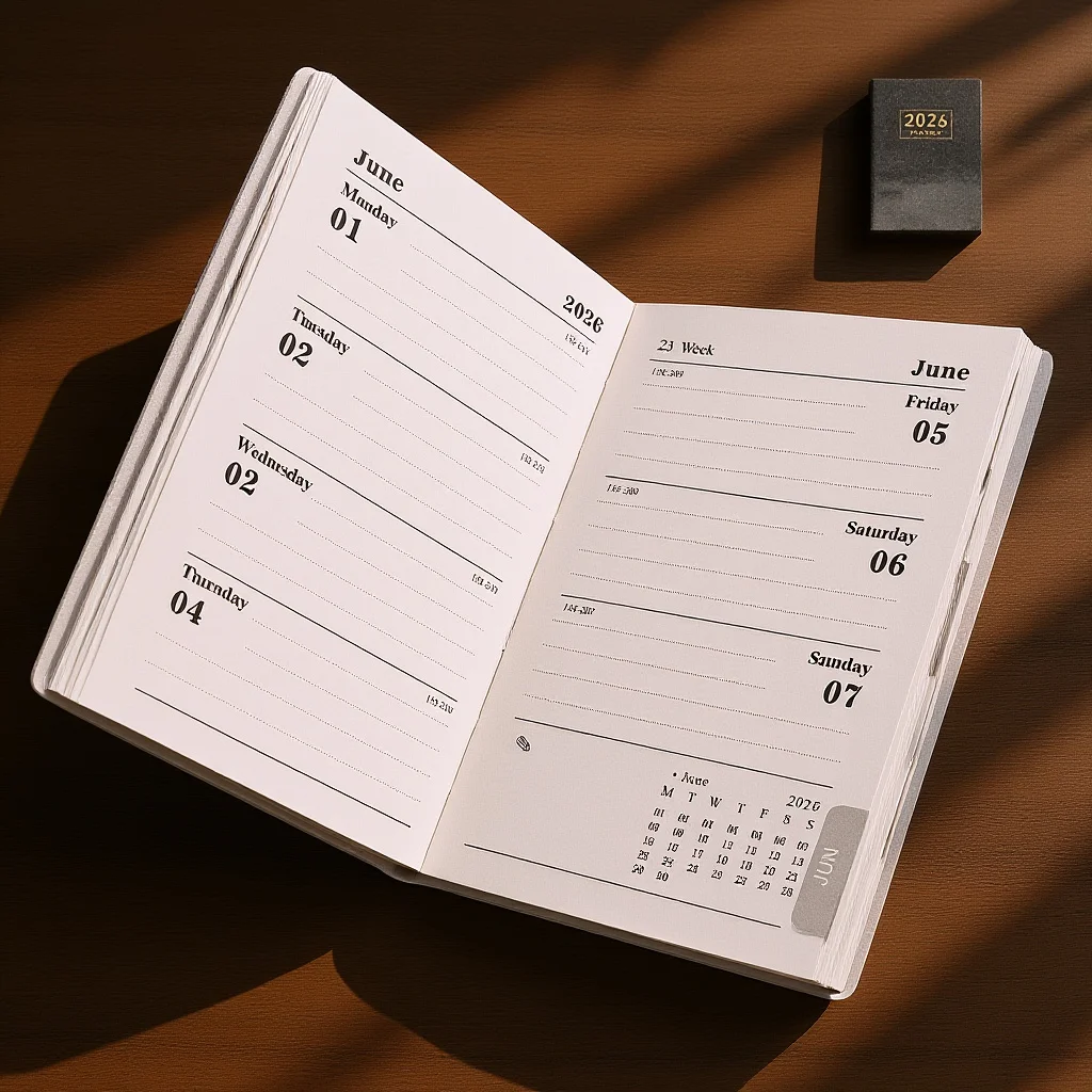 

A7 2026 Mini Daily Planner Compact Pocket Calendar PU Cover Monthly Weekly Pocket Planner for Purse Portable Small Monthly