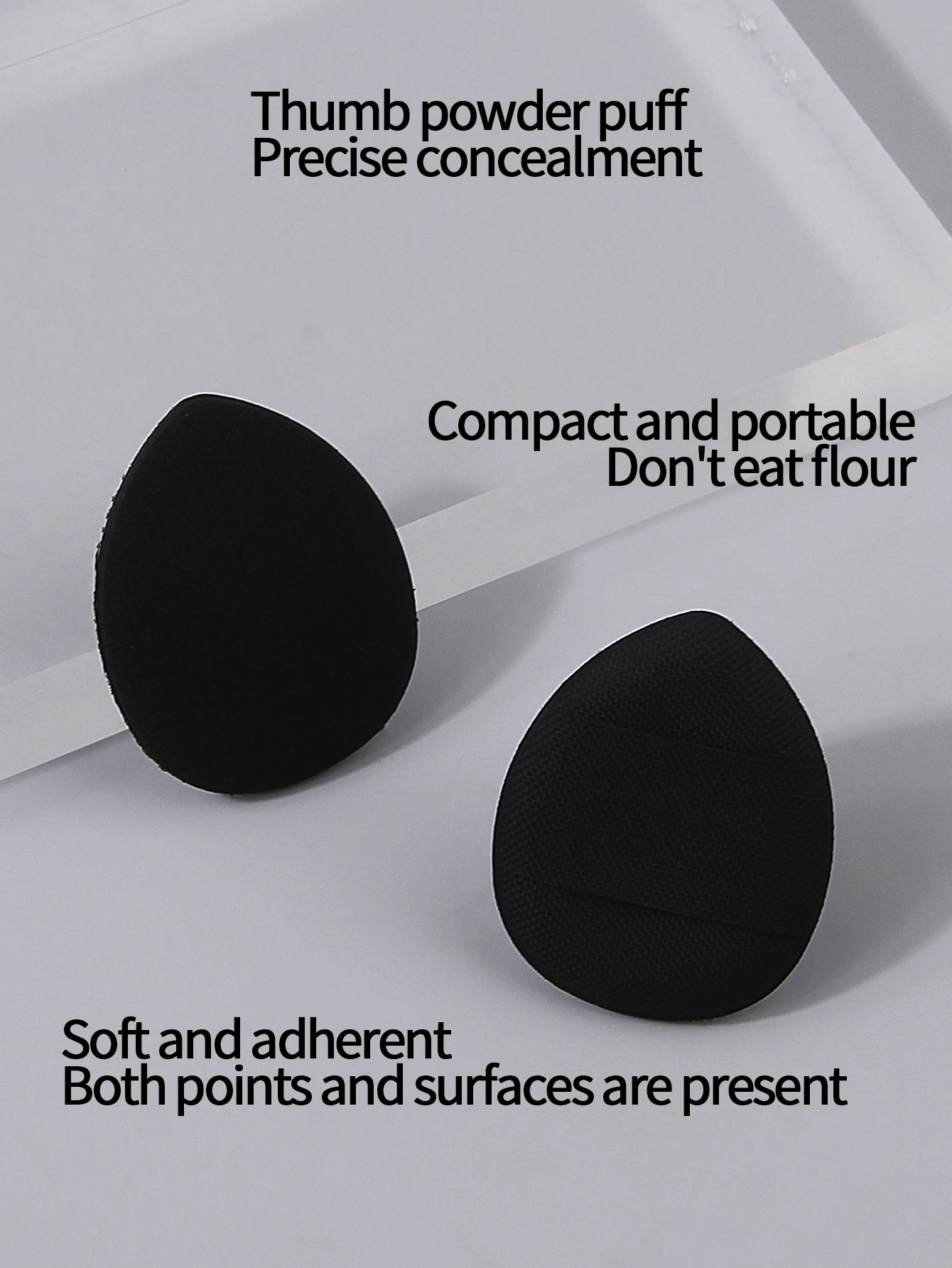 100個入り ブラック ミニ サムサイズ パウダーパフ、ノンラテックス エアーカッション パウダーパフ、携帯用 ファンデーション リキッドコンシーラー スポンジ パウダーパフ