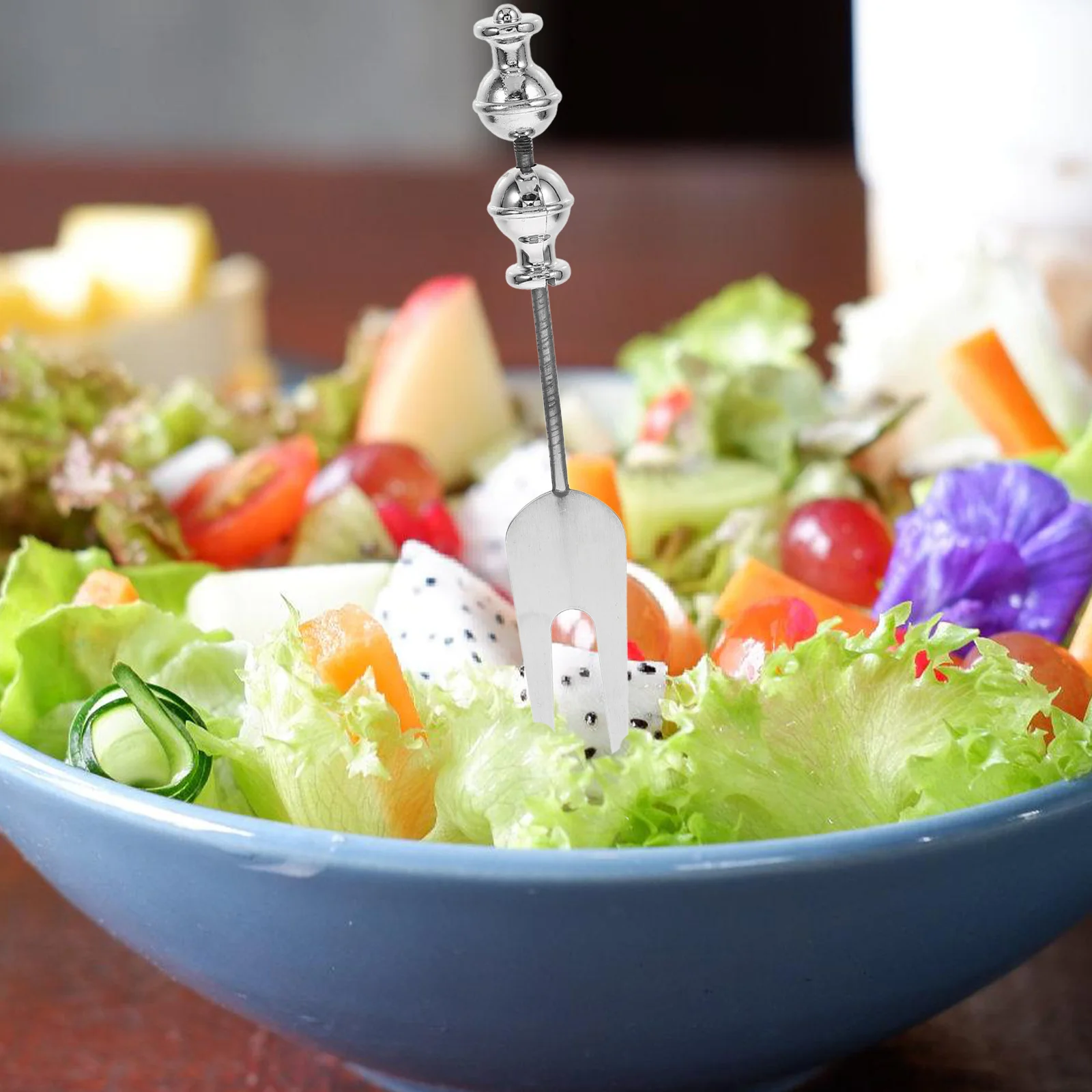 

Beadable Fork Stainless Steel DIY Fruit Fork with Elegant Handle Comfortable Grip for Dessert Appetizer Serving Household