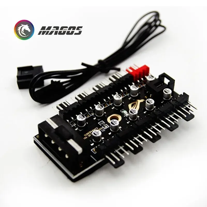 4Pin MB PWM Fan Hub, 1-10 Splitter CPUFAN Controller, SATA Or Molex 4Pin(IDE) Power Supply