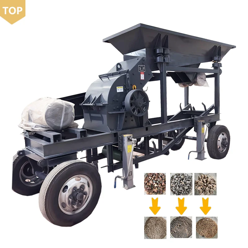 Portable Mini Stone Crusher Machine Di esel Rock Gold Plant For Quarry Farm & Construction New Condition Gearbox Included