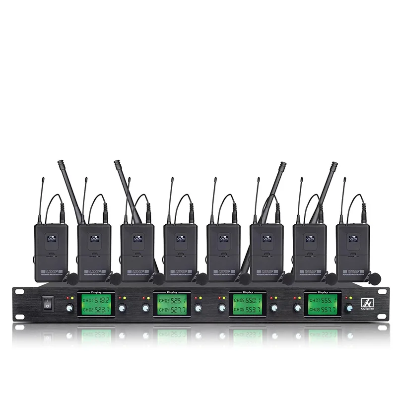 Système de microphone sans fil professionnel portable à six canaux UHF de haute qualité KATELEIYU pour performances scéniques dynamiques