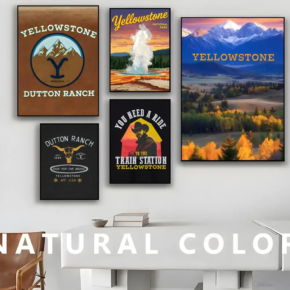 Y-Yellow stone stunning Poster aesthetics printed materials wall art retro home dormitory wall decoration