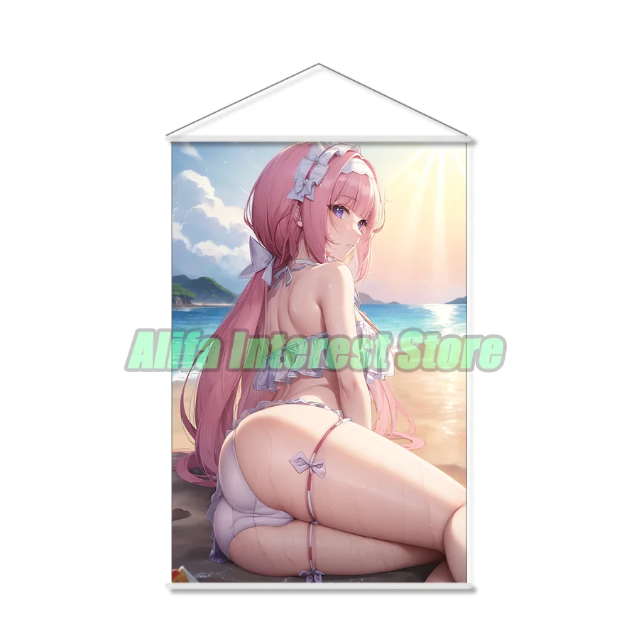 Sexy Elysia Honkai Impact 3rd Anime Wall Scroll Hanging Poster Home Decor Painting