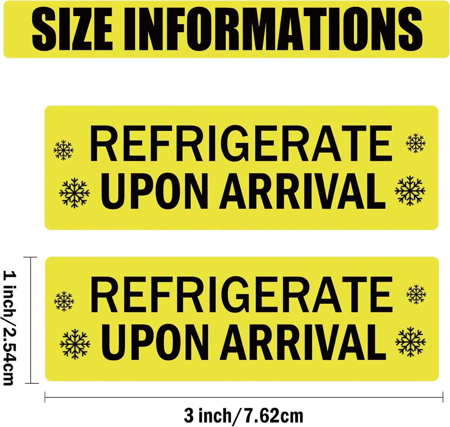 Refrigerate Upon Arrival Stickers 1x3 Inch Keep Refrigerated Food Packaging Warning Shipping Labels Keep Cold Food Service Pharm