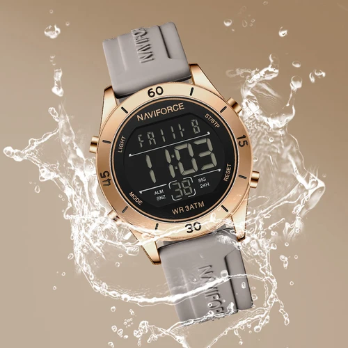 NAVIFORCE reloj electrónico clásico para mujer, calendario de tiempo ligero, pantalla, cronómetro, cuenta atrás, relojes de moda para mujer, manecillas luminosas