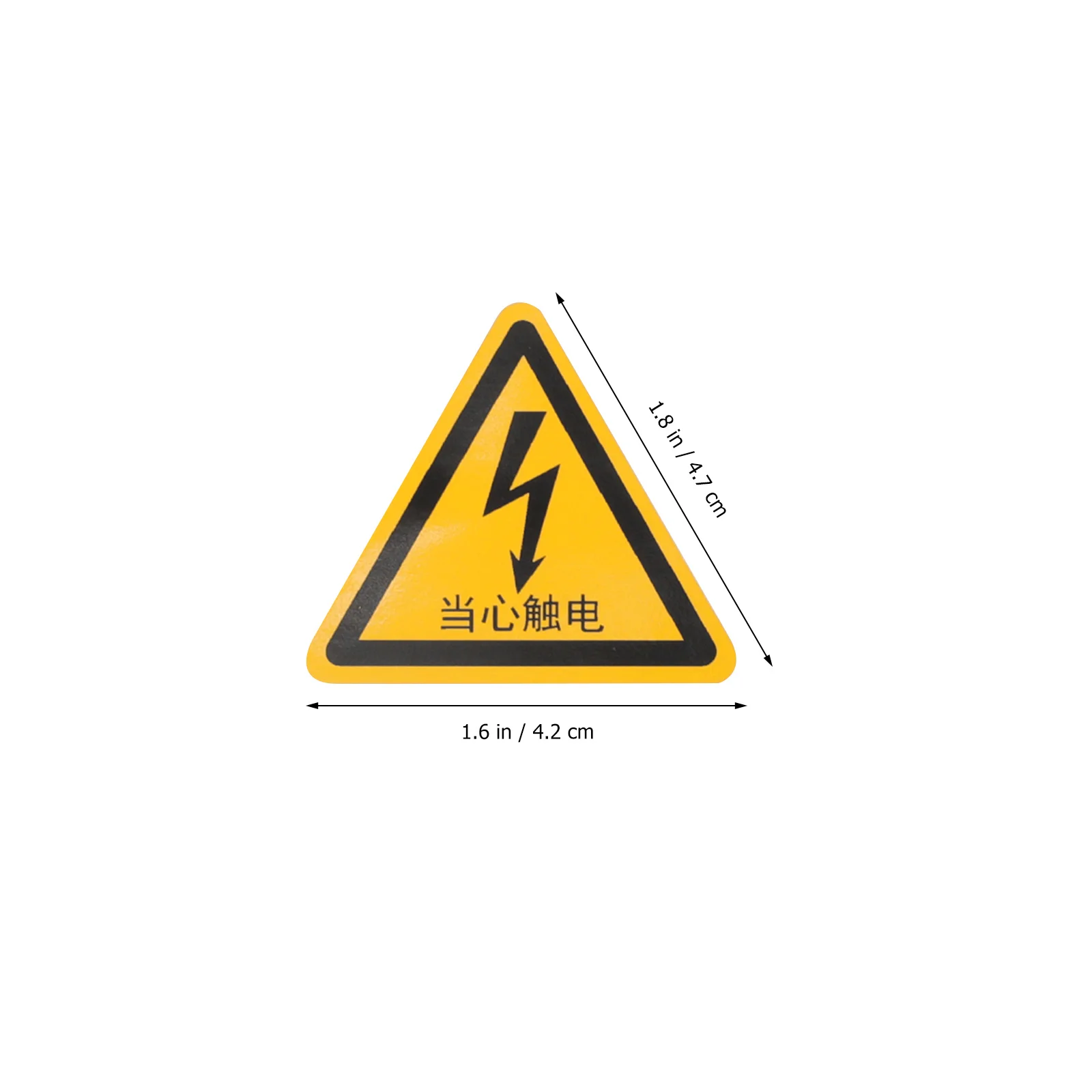 10Pcs Warning Sign Electric Shock High Visibility Triangle Caution Sticker Adhesive Safety Decal for Factory Office School Use