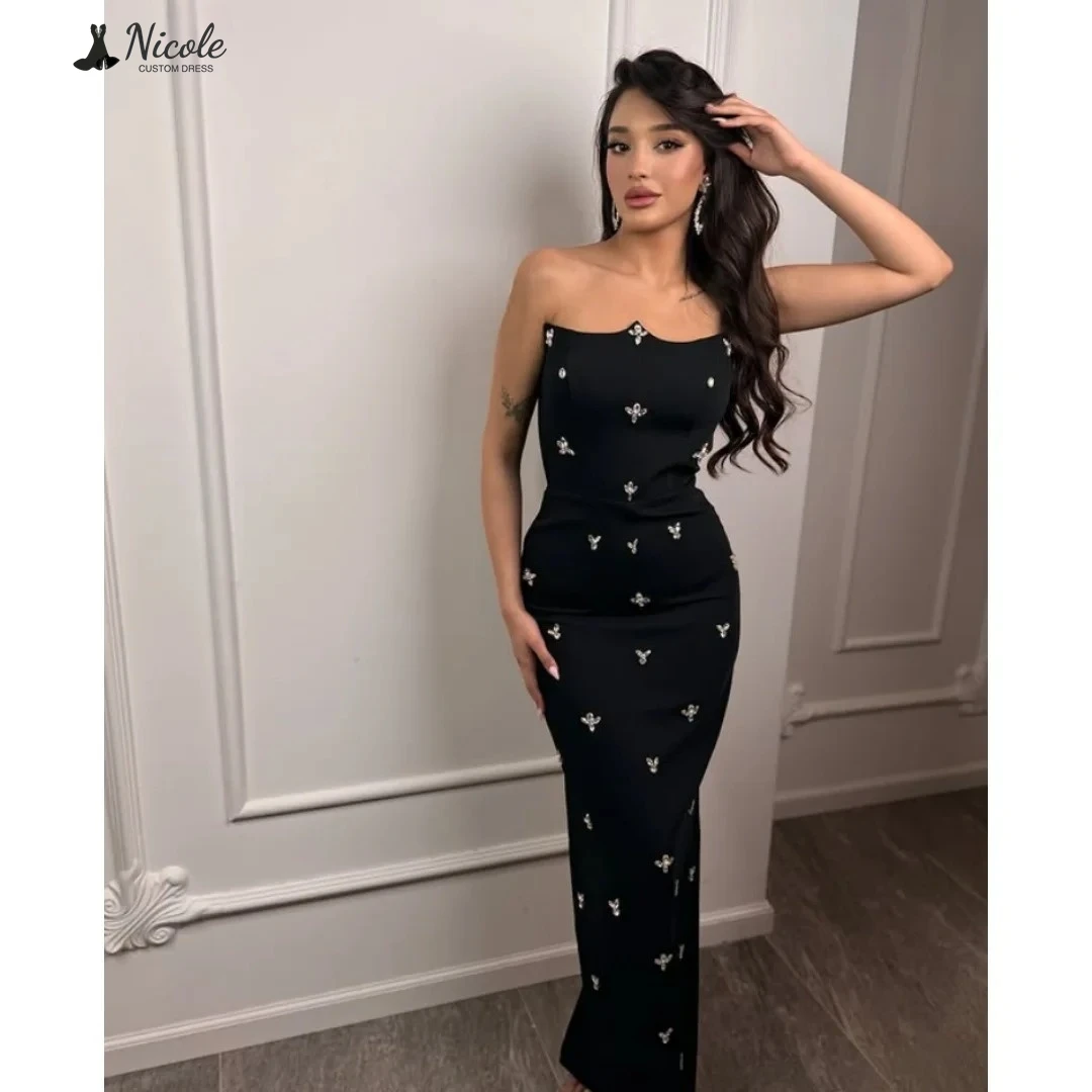 

Nicole Luxurious Prom Dress 2025 Luxury Evening Dress Custom Made Elegant Party Dresses 2025 Woman Fishtail Skirt Rhinestones