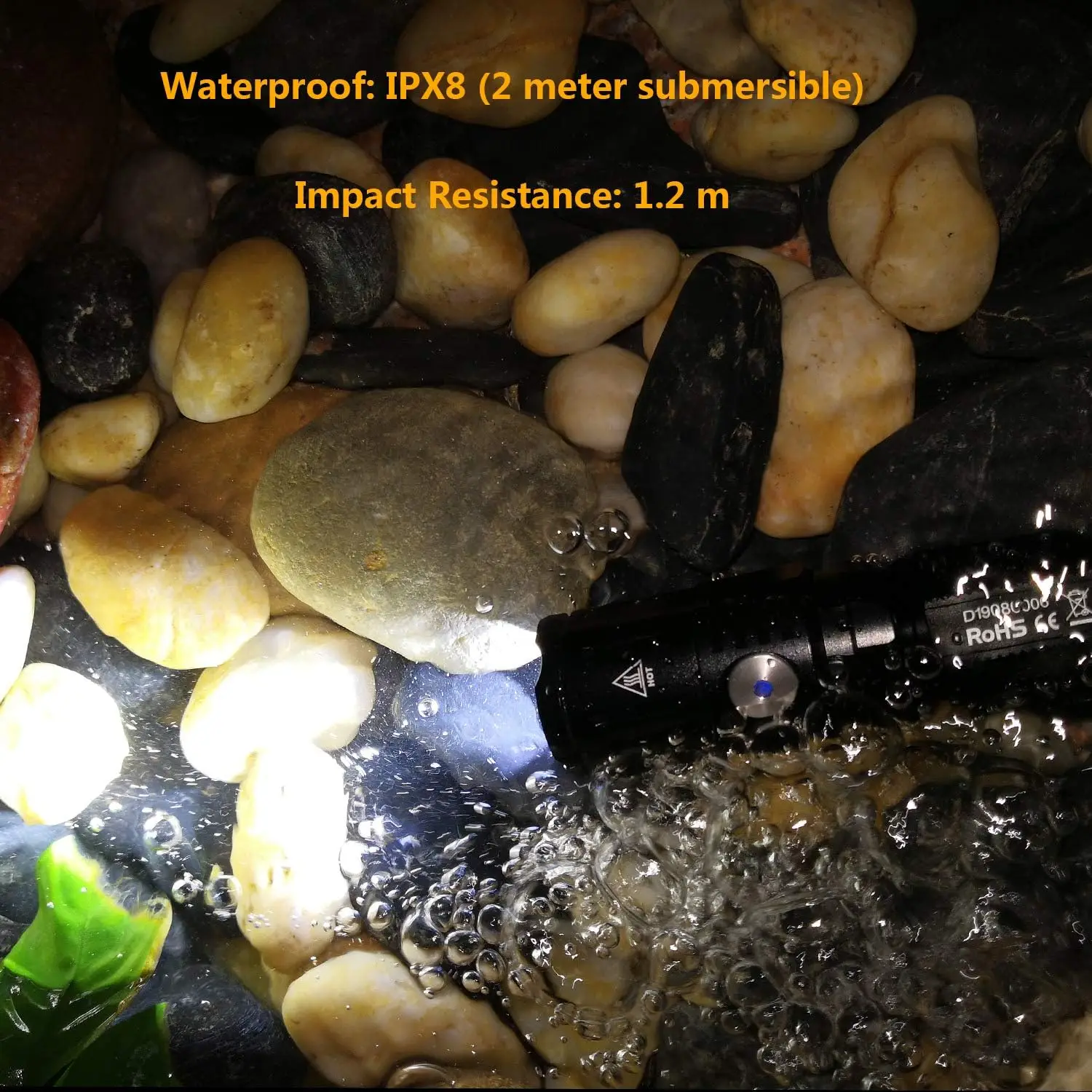 1060 Lumens Tactical Flashlight with Fast USB Charging, 5 Modes, Waterproof LED Handheld Light