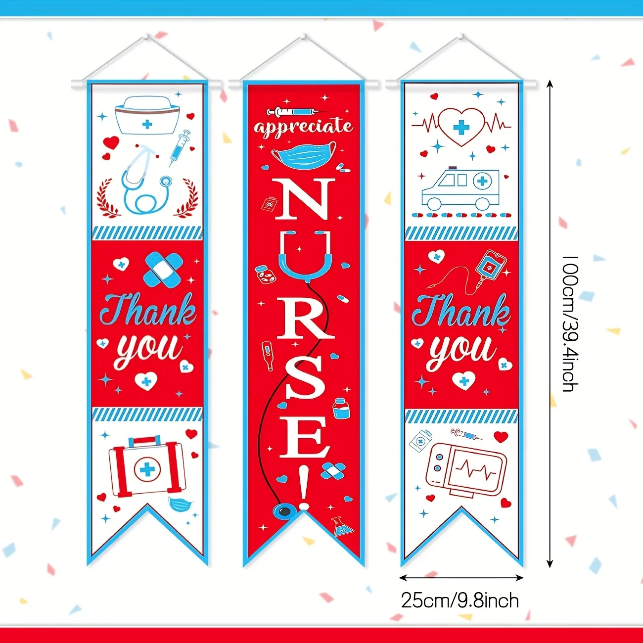 3 قطعة شكرا لك الممرضات لافتات الباب العمودي الممرضات التقدير أسبوع معلقة لافتات الباب شكرا لك ممرضة زينة الحفلات #3
