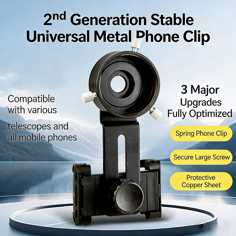 30-57mm Universal Phone Cellphone Slip Slit Lamp Binoculars Monocular Telescope Microscope Adapter Holder Metal Mount Take Video