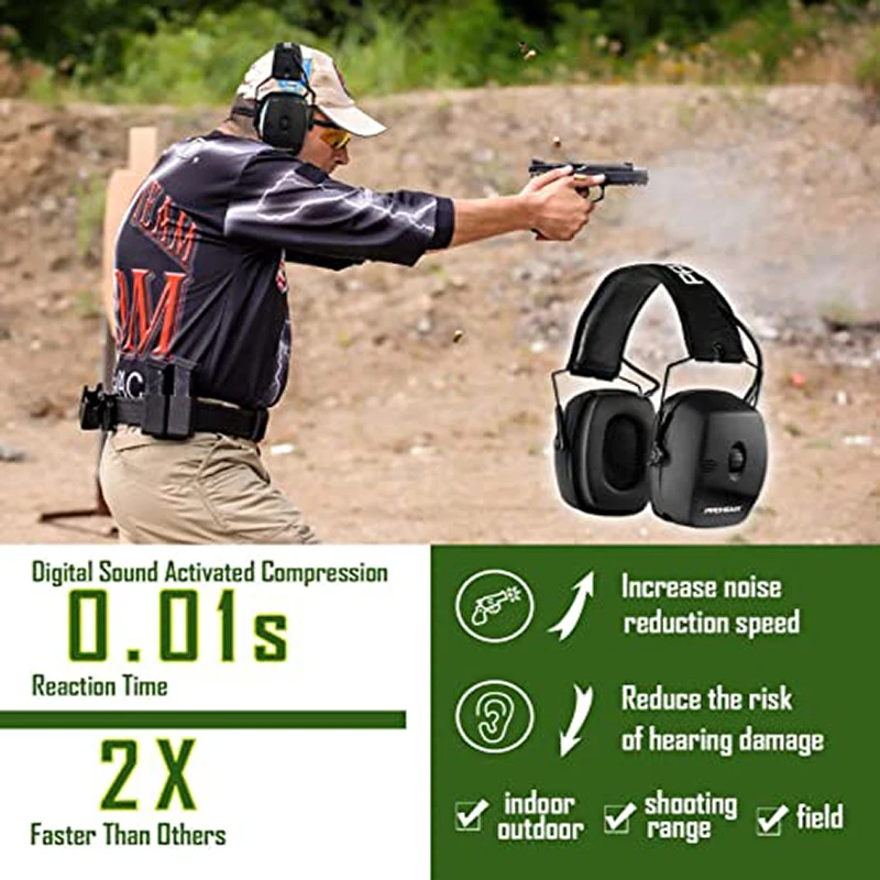 ZOHAN Tactical Electronic Shooting EarMuffs Military Headset Hunting Protection hearing Sound Amplification Earmuffs Upgrade